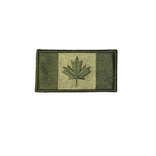 Large Olive Canada 3 3/8 x 2 Inch Patch Iron On