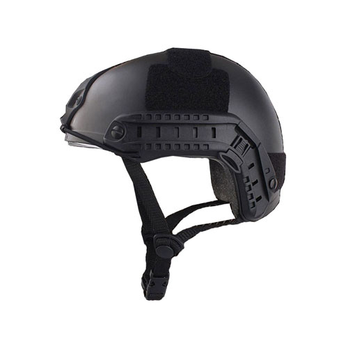 Airsoft Alien MH Type Black Tactical Fast Helmet With Side Rails and NVG Mount DE