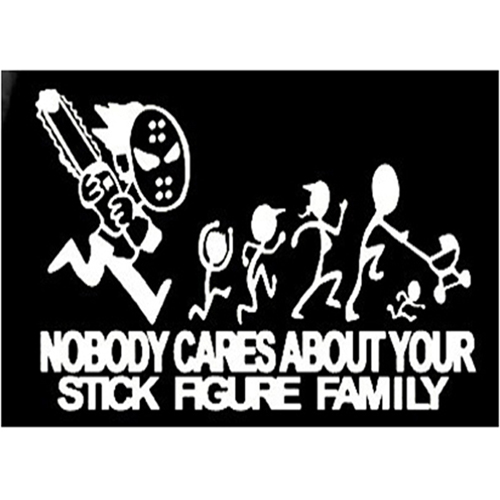 Nobody Cares About Your Stick Figure Family Sticker - One Size