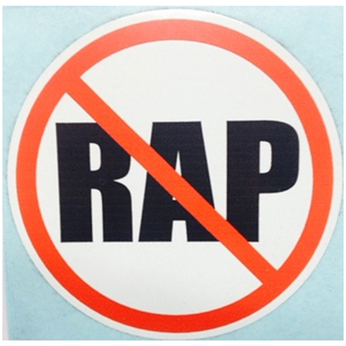 No Rap Sign Sticker - One Size