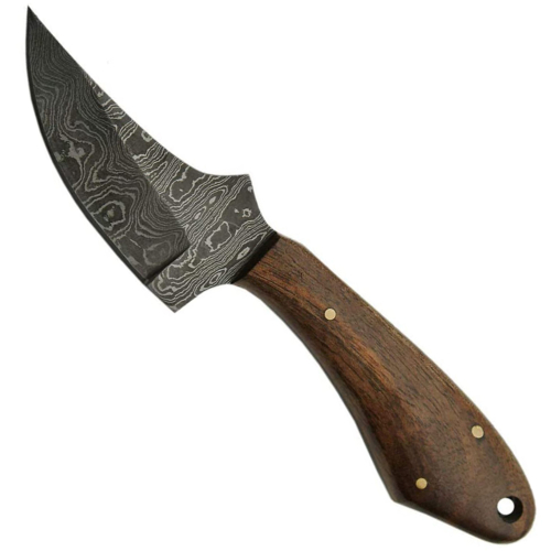 True Damascus Skinner Fixed Knife w/Sheath