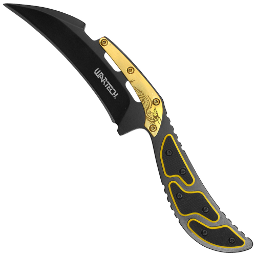 Wartech 8' Hawkbill Sheath Knife /w Gold Accent