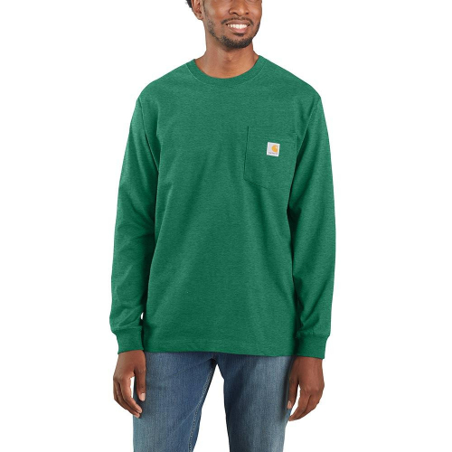 Loose Fit Heavyweight Long-Sleeve Pocket T-Shirt - North Woods Heather
