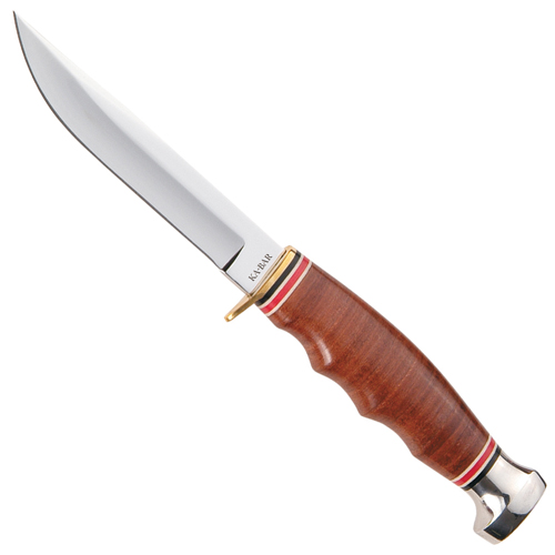 Hunter Leather Handle Fixed Blade Knife