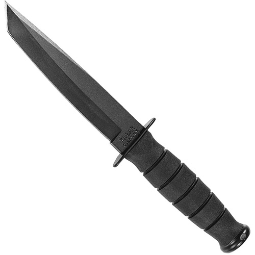 Short Tanto Blade Fighting Knife w/ Leather Sheath