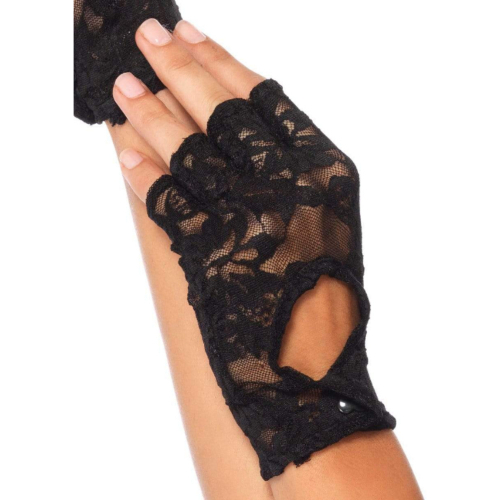 Lace Keyhole Fingerless Gloves