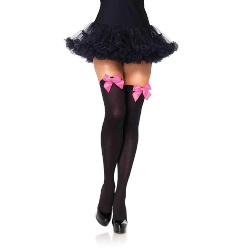 Kay Opaque Thigh Highs W-Bow