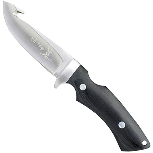 Elk Ridge Mirror Finish Gut Hook Blade Outdoor Fixed Knife 
