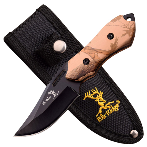 Elk Ridge ER-562BC Pakkawood Handle Fixed Knife