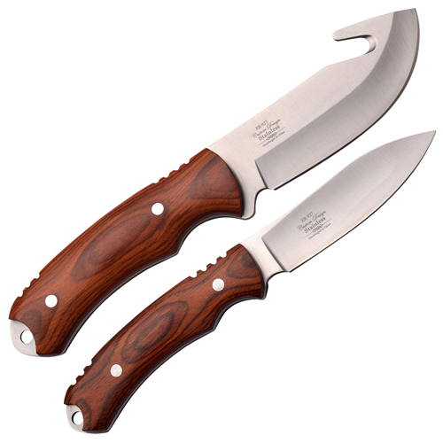 Elk Ridge ER-927BN Pakkawood Handle 2 Pcs Fixed Knife Set