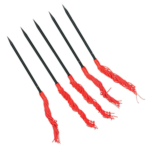 Throwing Spikes 5 Pcs Set With Red Tassels Camouflage.ca