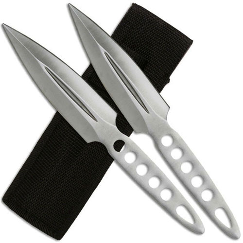 8.75 Inch Silver Throwing Knife Set