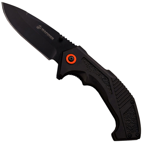Marines Anodized Aluminum Handle w/ Pivot Ring Folding Knife
