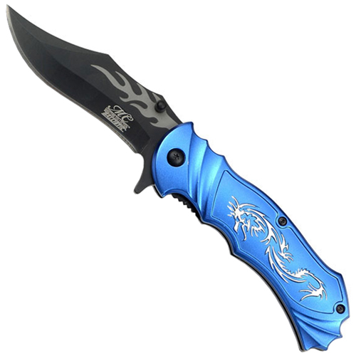 Masters Collection Dragon on Handle Ballistic Folding Knife