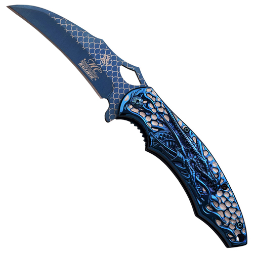 Masters Collection Laser Etch Titanium Coated Blade Folding Knife