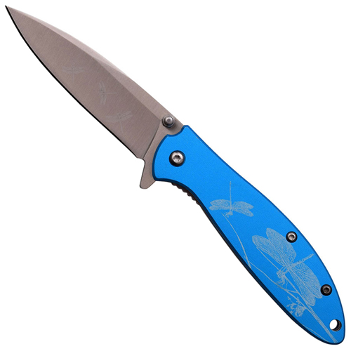 Masters Collection Laser Etch Dragonfly Folding Blade Knife