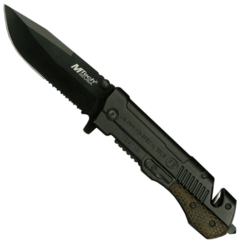 Black Gun Shaped Aluminum Handle Folding Knife