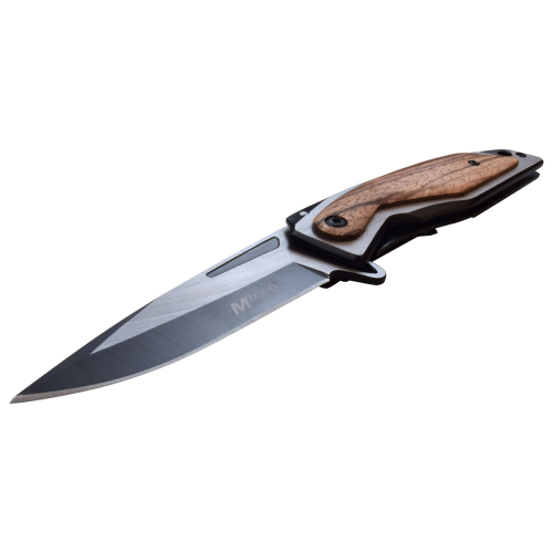 MTech Usa  MT-A1153BWD Folding Knife - Aluminum Handle w Wood Overlay