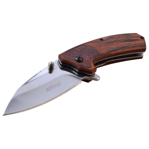 MTech Usa  MT-A1163BR Folding Knife - Brown Wood Handle 