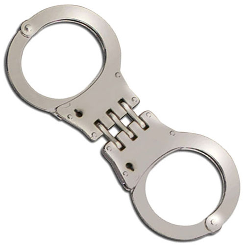 MTech USA Zinc Material Handle Nickel Plated Hinged Handcuff