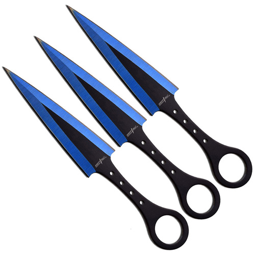 Perfect Point Blue Throwing Knife Kit - 7.5 Inch