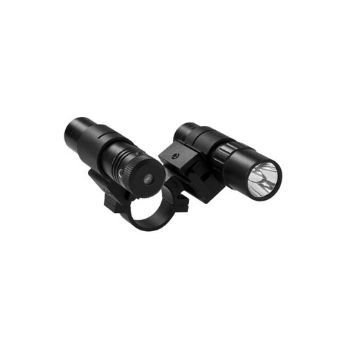 1 Inch Double Rail Scope Adapter And Flashlight With Green Laser Set