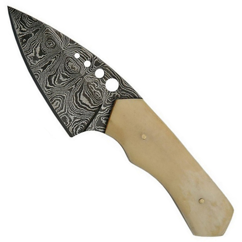 True Damascus Fixed Blade Knife w/Sheath
