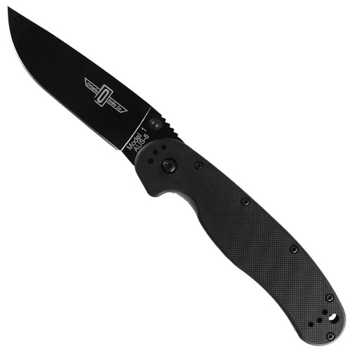 OKC RAT Folder Black Plain Edge Folding Knife