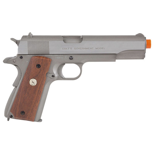 Colt MK IV Series 70 Silver W/ Wood Grip GBB Airsoft gun