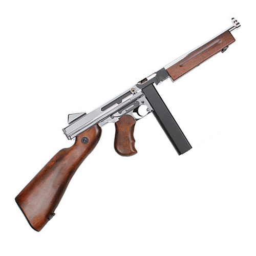King Arms M1A1 HI Grade Silver Thompson Airsoft Rifle