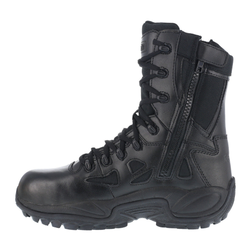 Reebok Mens Stealth 8 Inch Boot with Side Zipper - Size 4