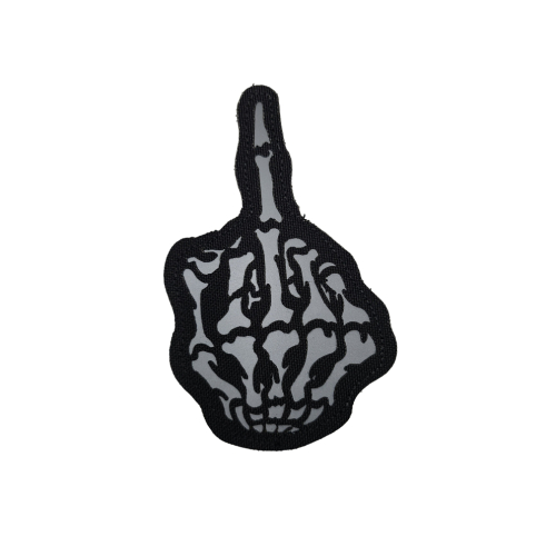 Middle Finger Skeleton Reflective/Black Patch