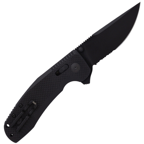 SOG-TAC XR Blackout Partially Serrated Folding Knife