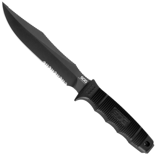 SEAL Team Elite Half Serrated Edge Fixed Blade Knife
