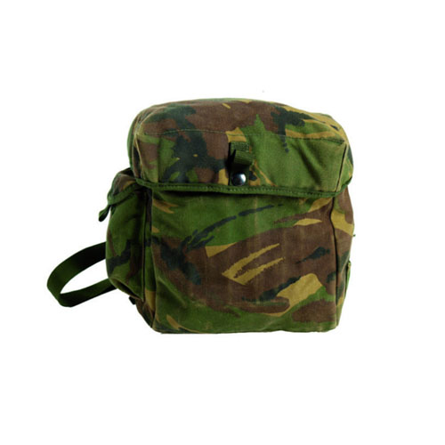 Tactical Camo British Gas Mask Bag W/Strap Used