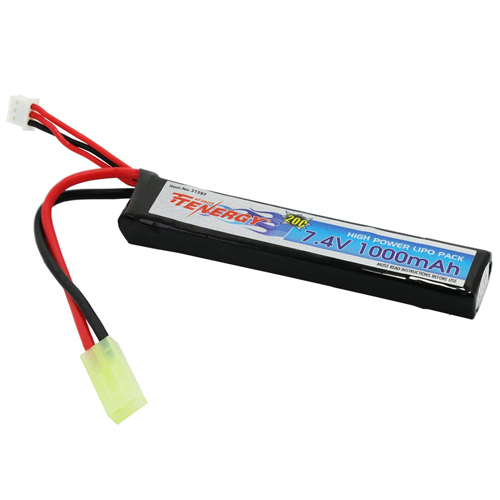 7.4V 1000mAh 20C Stick Buffer Tube LiPo Battery