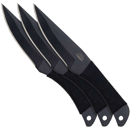 Black Triple Pro Throwing Knife Set
