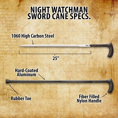 Night Watchman Heavy Duty Sword Cane