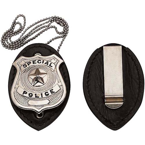 Leather Clip-On Badge Holder