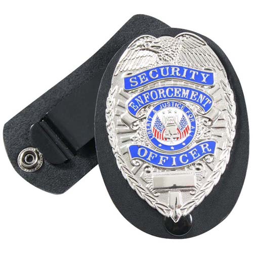 Swivel Snap Leather Clip-On Badge Holder