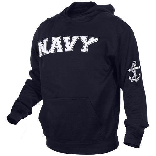 Mens Navy Military Embroidered Pullover Hoodies