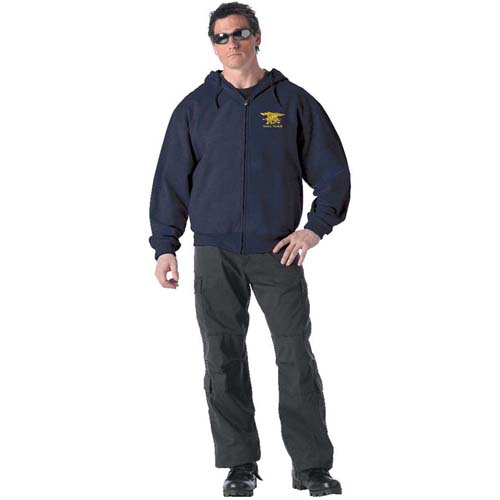Ultra Force Navy Zipper Hoodie W Navy Seal Trident