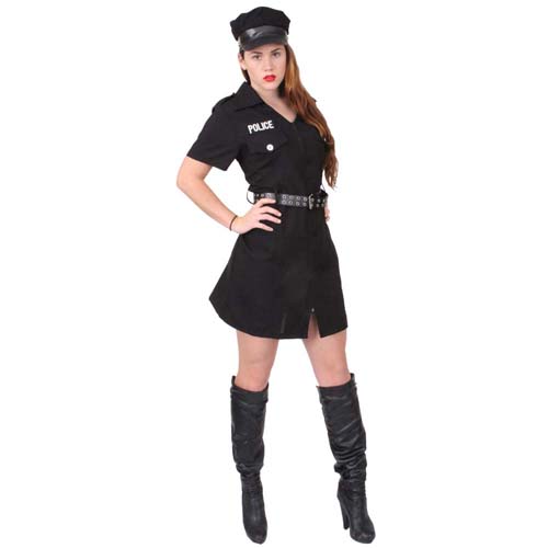 Womens Black Police Costume