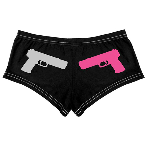 Womens Pink Guns Booty Shorts