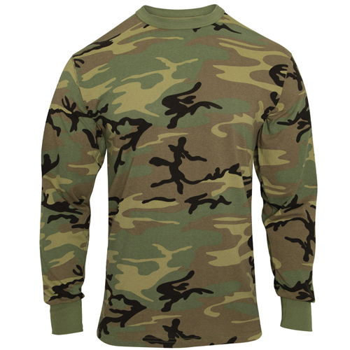 Ultra Force Long Sleeve Vintage T-Shirt - Woodland Camo