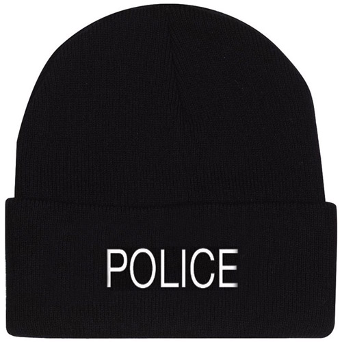 Embroidered Police Watch Cap