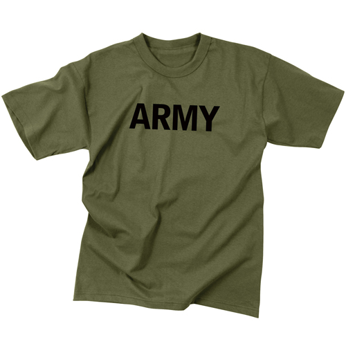 Mens Army Olive Drab Military Physical Training T-Shirt