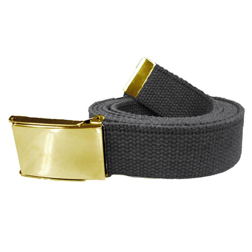 Military Black Web Belts with Flip Gold Buckle