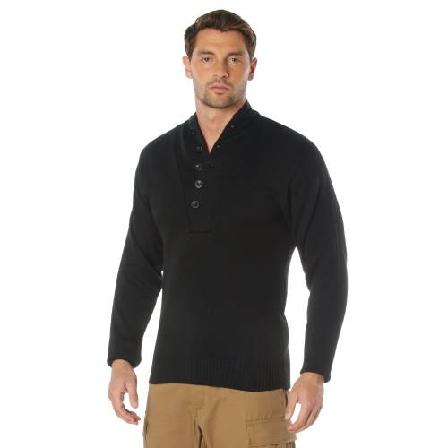 Mens GI Style 5-Button Acrylic Sweater