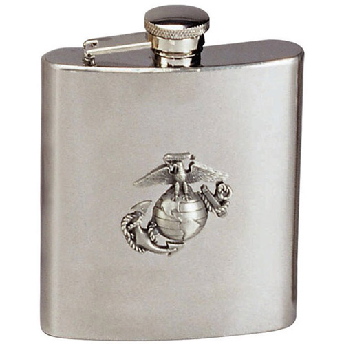Stainless Steel Marine Corps Emblem Flask
